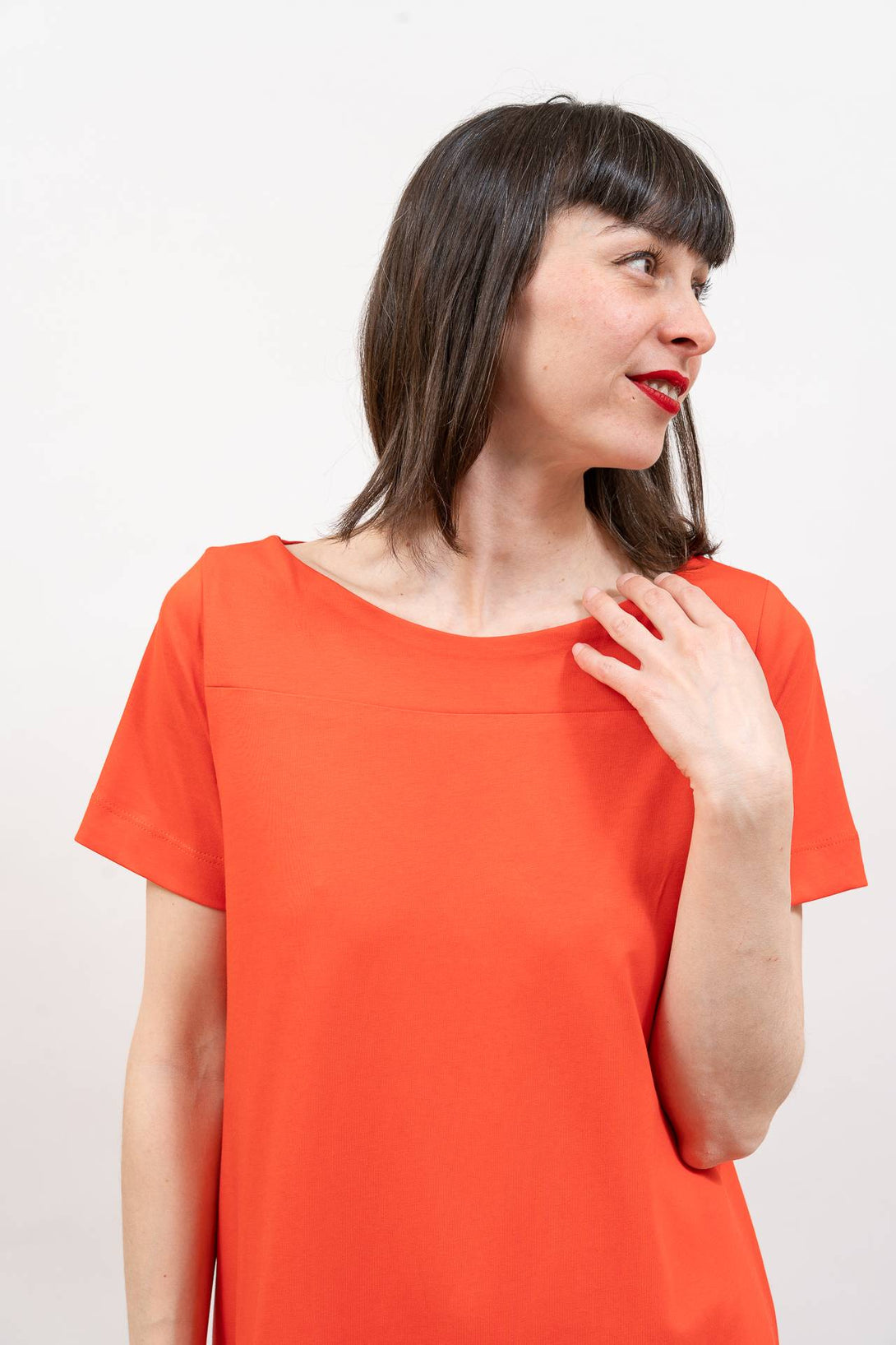 Vestido canesú naranja-Elisa Muresan