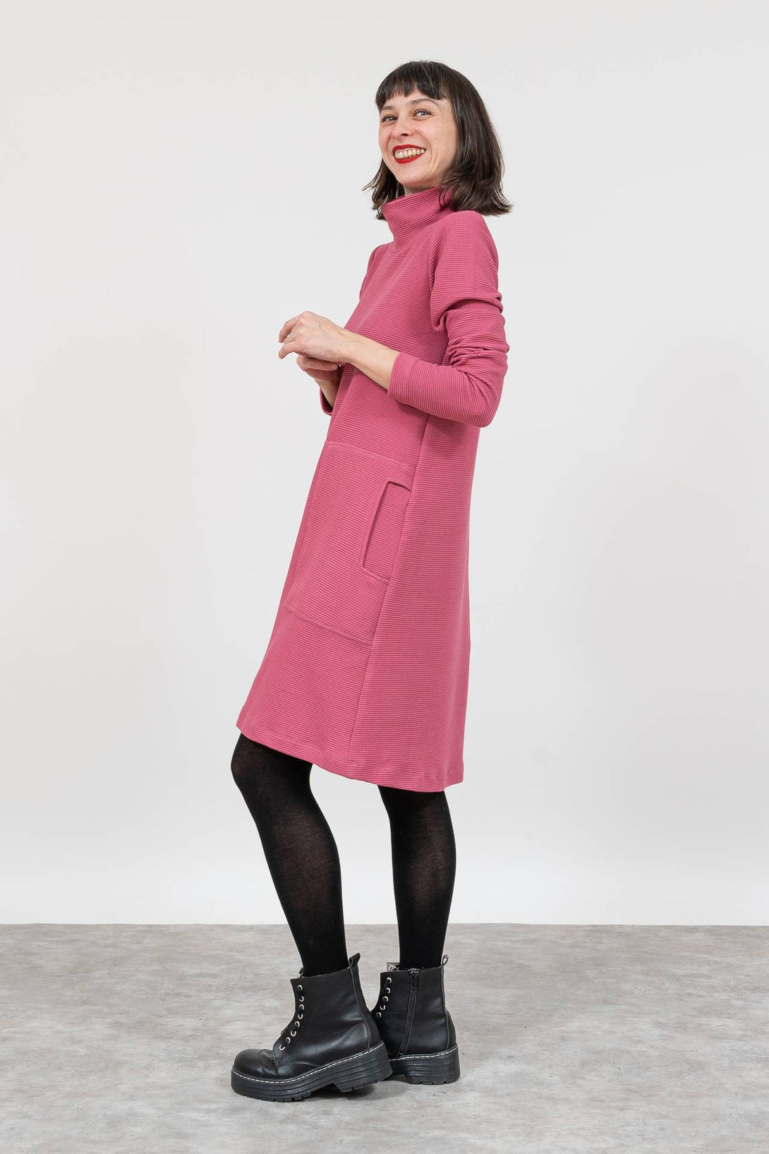 Vestido evasé malva-Elisa Muresan