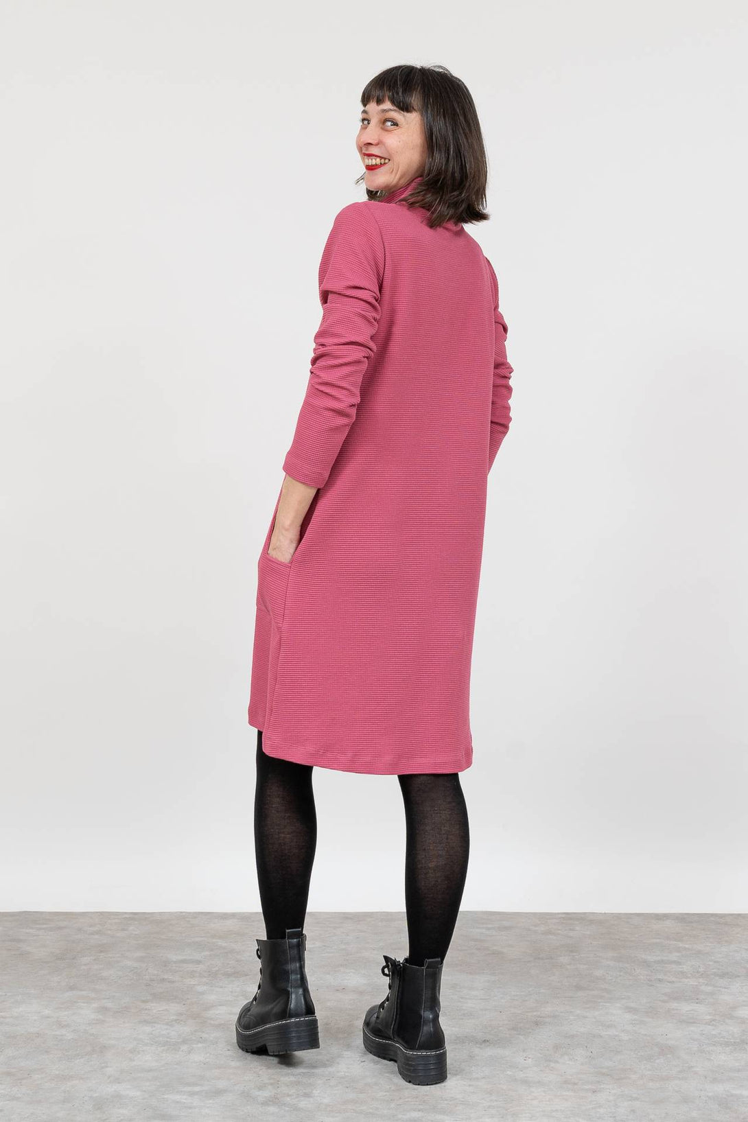 Vestido evasé malva-Elisa Muresan