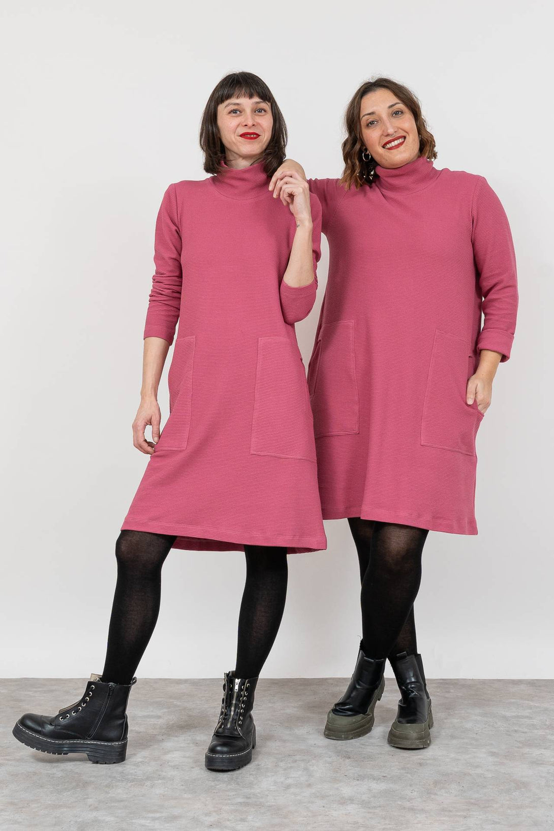 Vestido evasé malva-Elisa Muresan