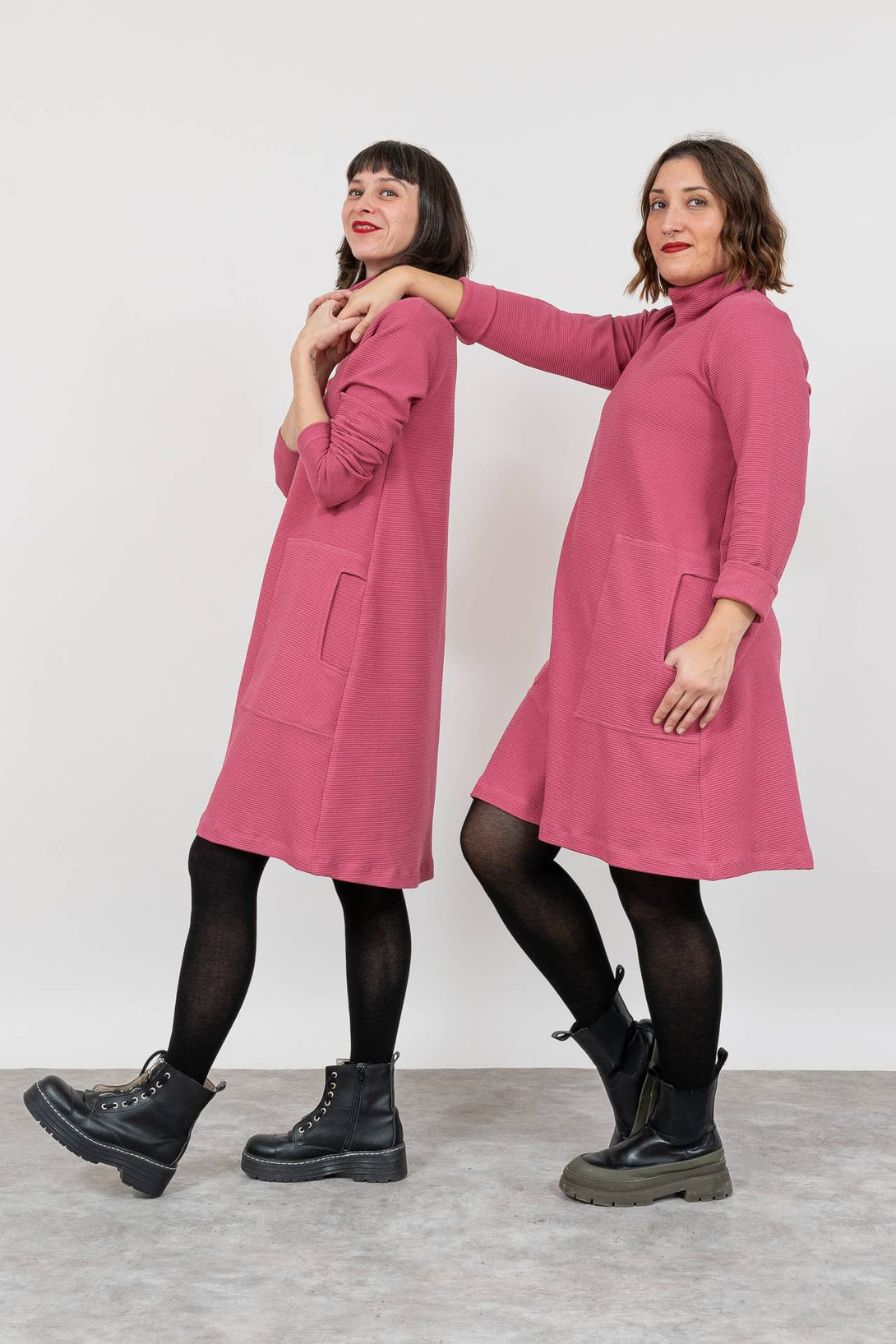 Vestido evasé malva-Elisa Muresan