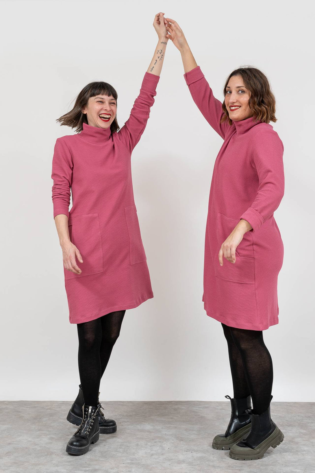 Vestido evasé malva-Elisa Muresan