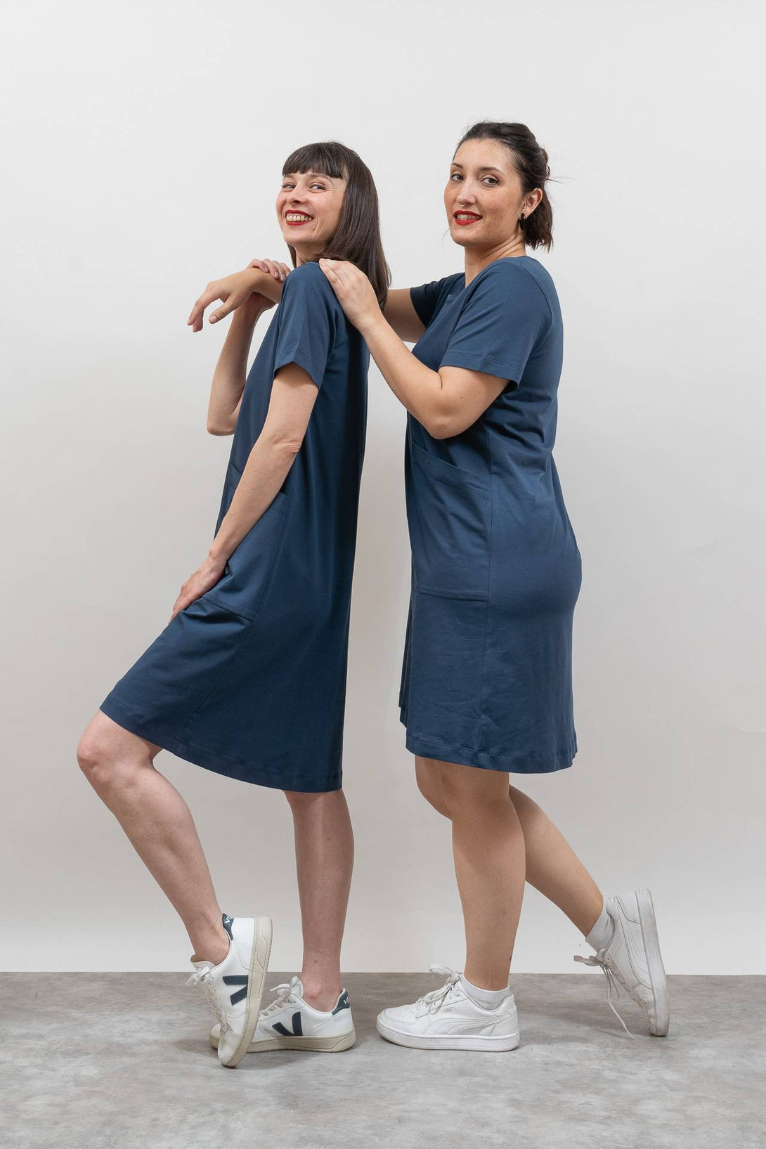 Vestido evasé navy-Elisa Muresan