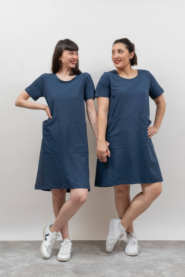 Vestido evasé navy-Elisa Muresan
