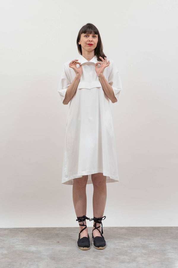 Vestido Frida blanco-Elisa Muresan