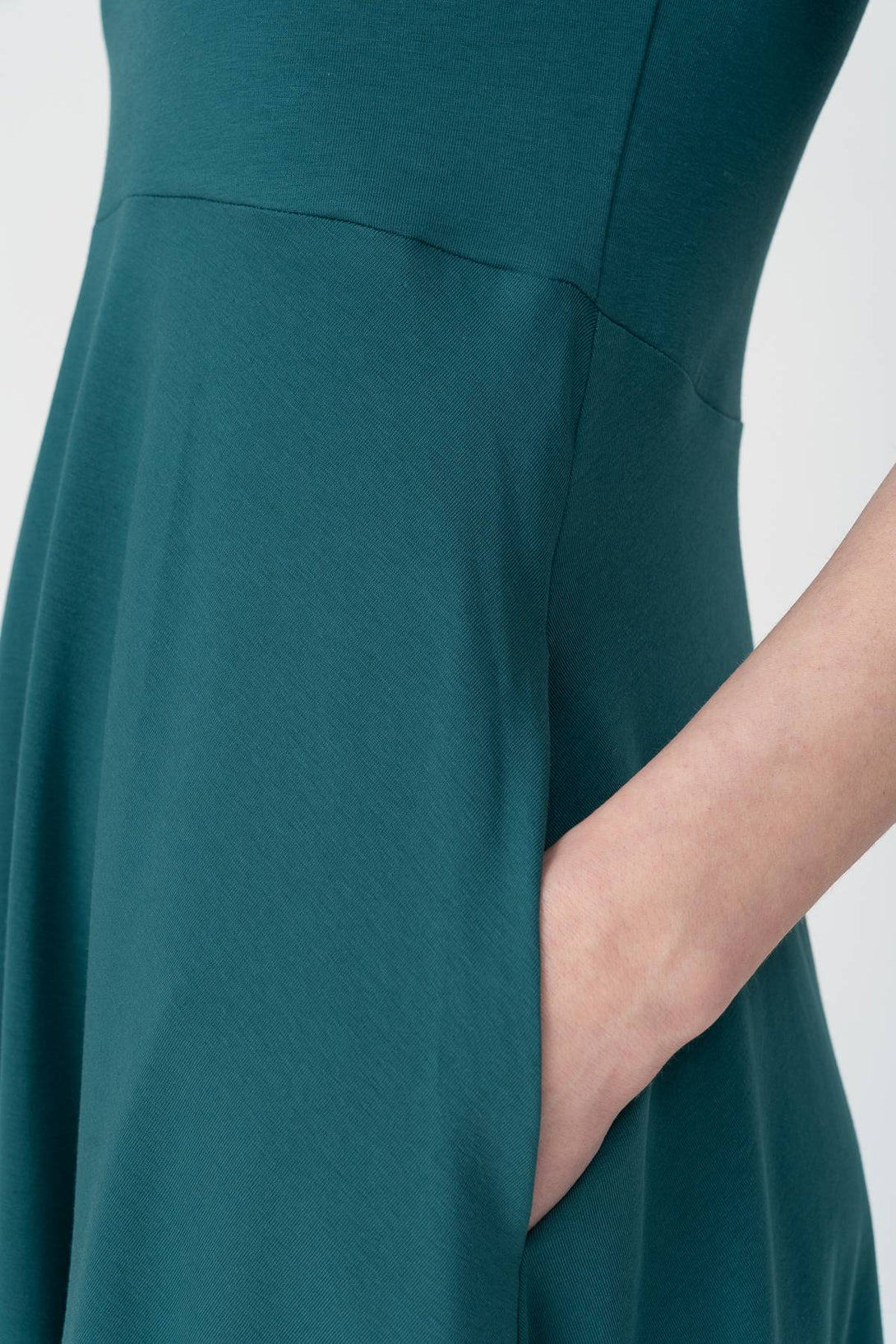 Vestido midi manga esmeralda-Elisa Muresan