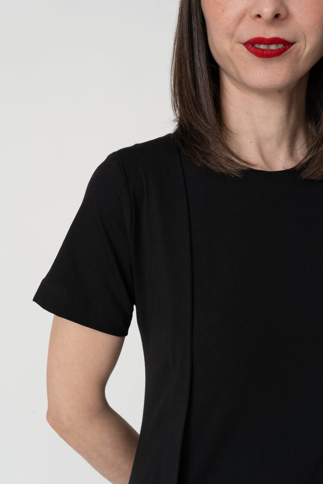 Vestido pestaña lateral negro-Elisa Muresan