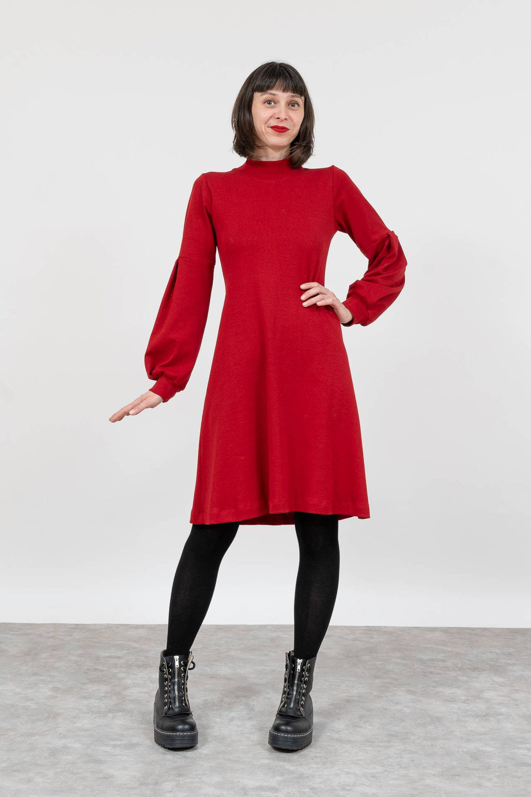 Vestido Twiggy rojo-Elisa Muresan