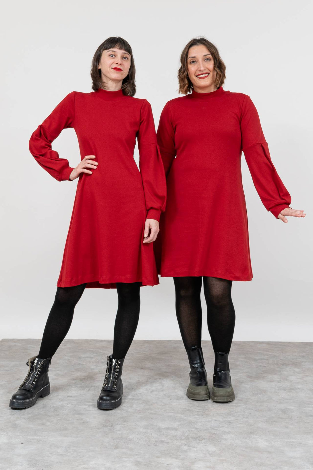 Vestido Twiggy rojo-Elisa Muresan