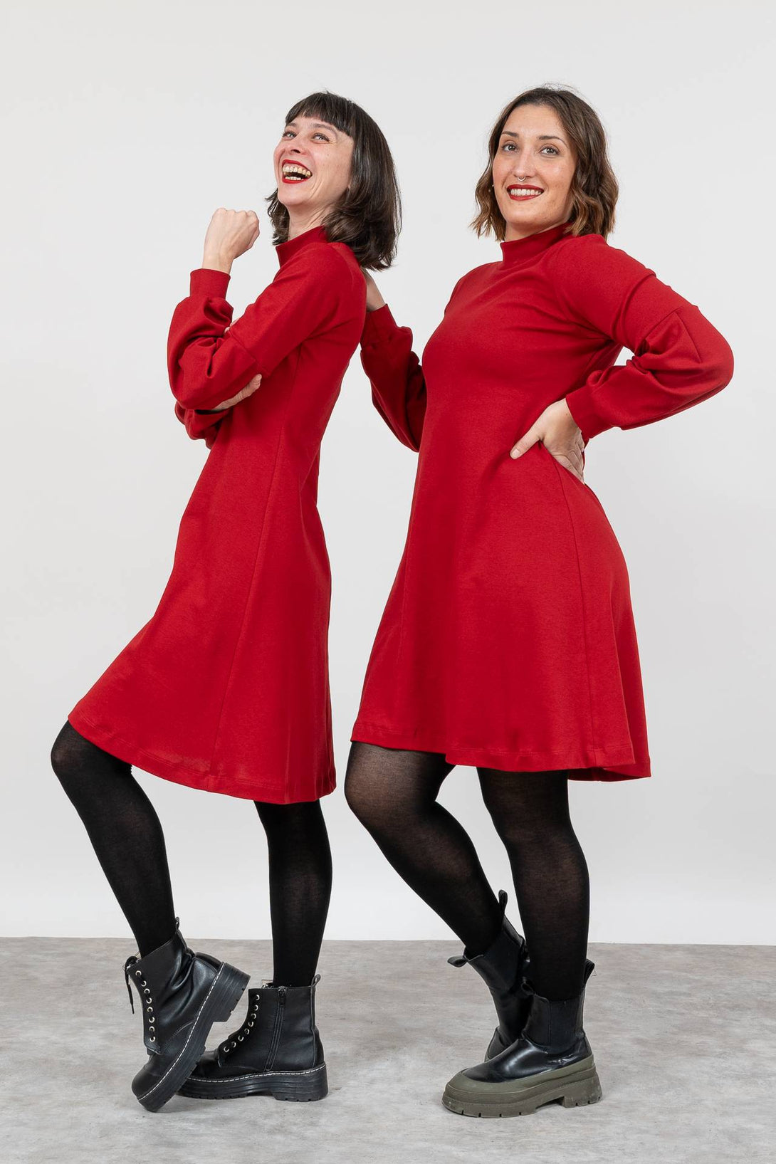 Vestido Twiggy rojo-Elisa Muresan